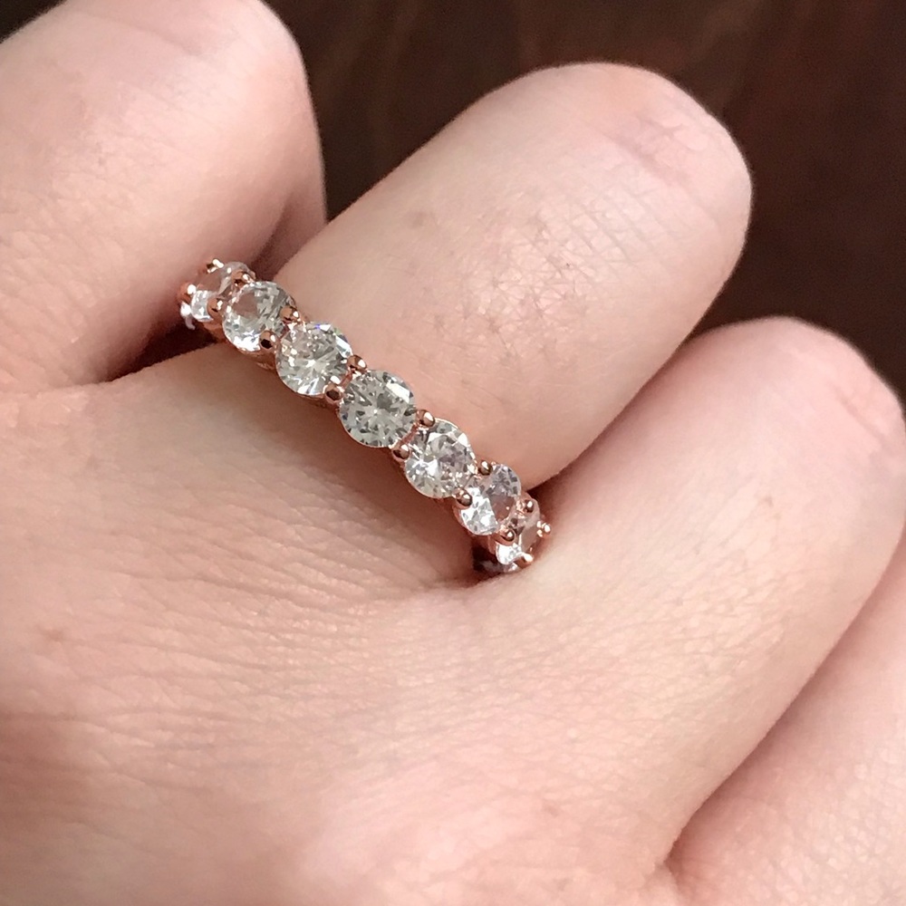 BEAUTIFUL ROSE GOLD AND CZ RING - Picture 2 of 4